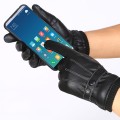 Streetwear Women Men Touch Screen Gloves Leather Men's Gloves Winter Women Warm Black Gloves Mittens перчатки