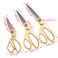 Professional Stainless Sewing Scissors Shears Tools DIY Multi-functional gold Steel Heavy Duty Tailor's Scissors fabric Scissors