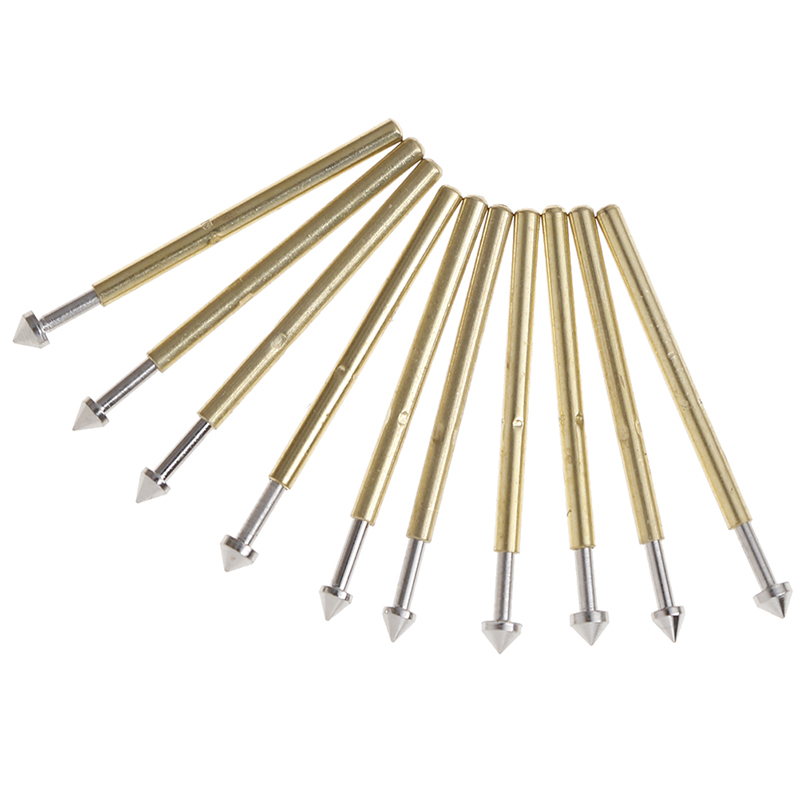 100pcs/lot P75-E2 / P75-E3 Spring Test Probe Pogo Pin Gold Plated 1.3mm Conical Head 1.0mm Thimble