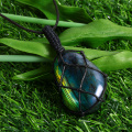 Dragons Heart Labradorite Necklace Natural Stone Pendant Wrap Braid Yoga Macrame Necklaces Men Women Energy Necklace Jewelry