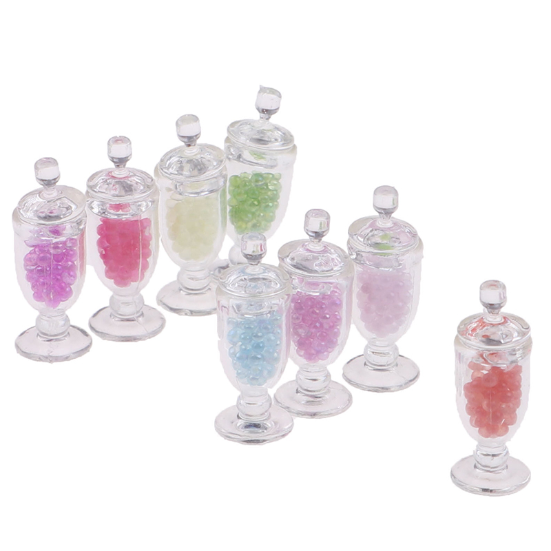 1pc 1:12 Doll House Miniature Mini Resin Candy Jar Simulation Candy Bottle Model Toy