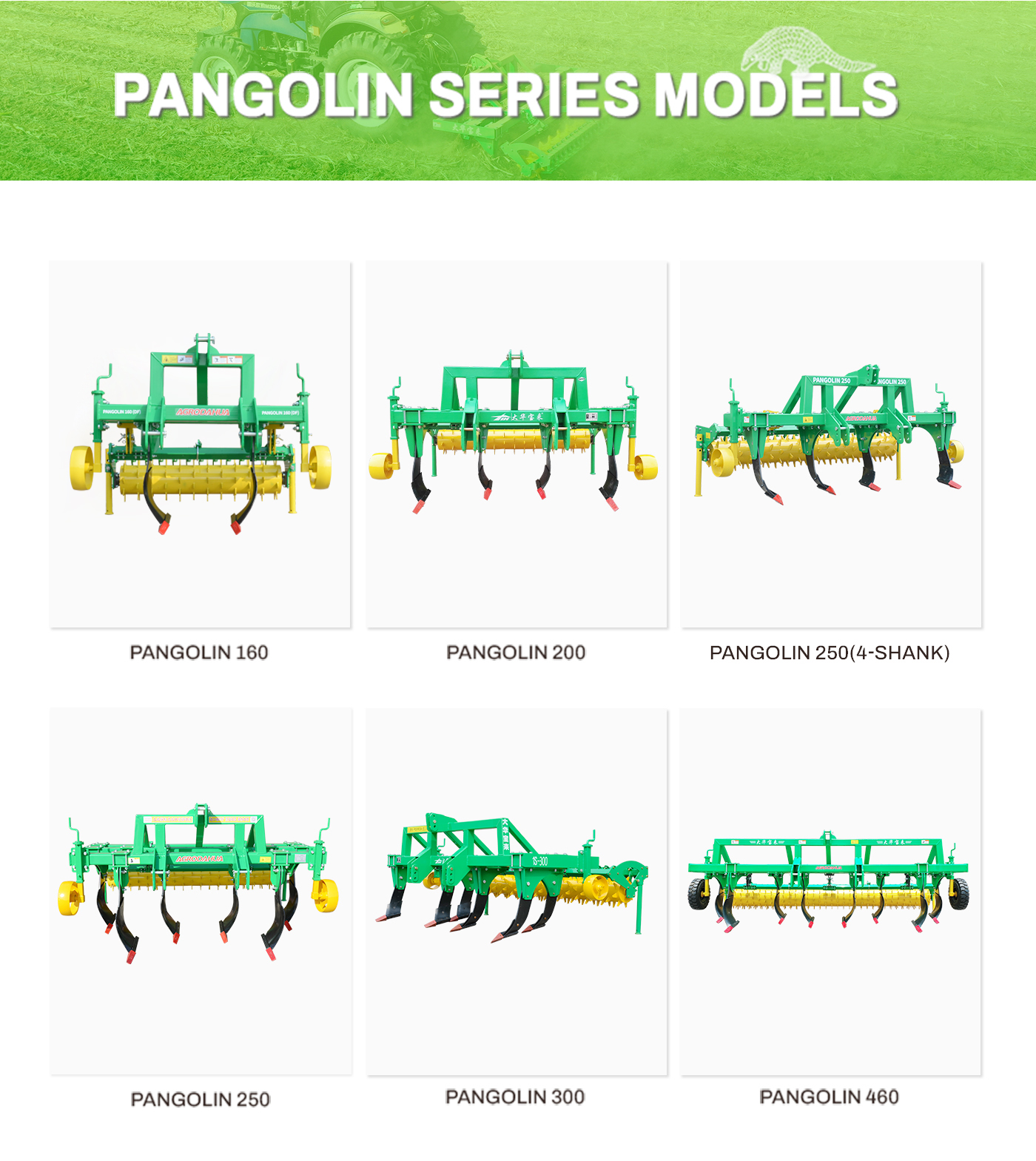 Complete list of deep loosening machine categories