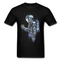 Disappear T-shirts Fitted Men T Shirt Birthday Tshirts NEW YEAR DAY Cotton Fabric Tees Astronaut Print Clothes Black Top Quality