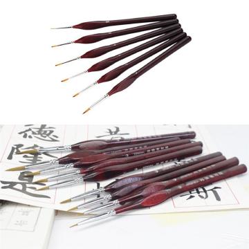 9pcs Professional Line Drawing Pen Hand Detail Paint Brushes Wolf Hair Tip Fine Detail Oil Painting Art Brushes Art Supplies A35