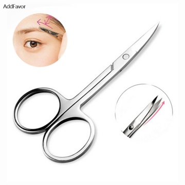 AddFavor 2PC Stainless Steel Eyebrow Scissors Cutter Eye Brow Makeup Tools Eyelashes Brow Shear Trimming Scissors Blade Sharp