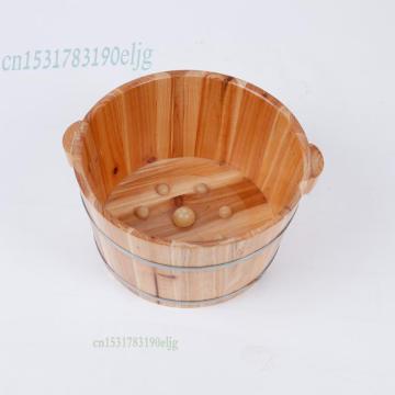 Foot bath barrel Foot bath basin Foot washing wooden barrel Household foot spa bucket foot basin Wooden tub with lid Soaking foo