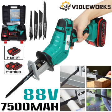 NEW 88V Cordless Reciprocating Saw Handsaw Saber Saw Multifunction Saw for Metal Wood Pipe Cutting Saw with 4 Blades Kit
