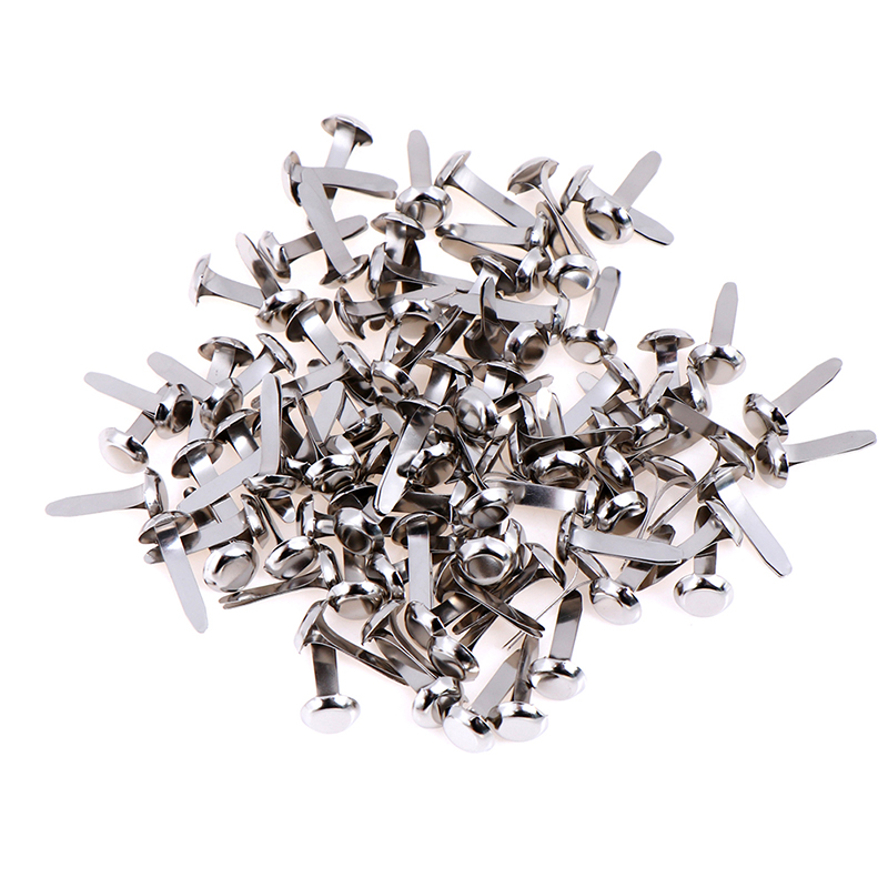50/100Pcs DIY Iron Round Metal Mini Brads For Scrapbooking Accessories Embellishment Fastener Handmade Crafts