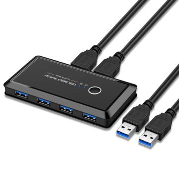 USB KVM Switch USB 3.0 Switcher 2 Port PCs Sharing 4 Devices for Keyboard Mouse Printer Monitor 3.0 Switch Selector
