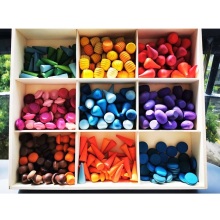 Kids Wooden Toys Rainbow Block Loose Parts Mushroom Honeycomb Droplets Tree Cones Rings Coins Stairs Pastel Balls