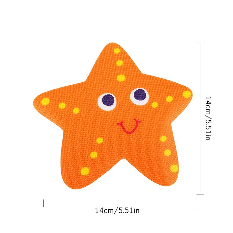 5Pcs 3D Wall Stickers Carpet Non Slip Bath Sticker Bathtub Treads Tub Sticker Cartoon Starfish Stair Anti-slip Sticker Bath Mat