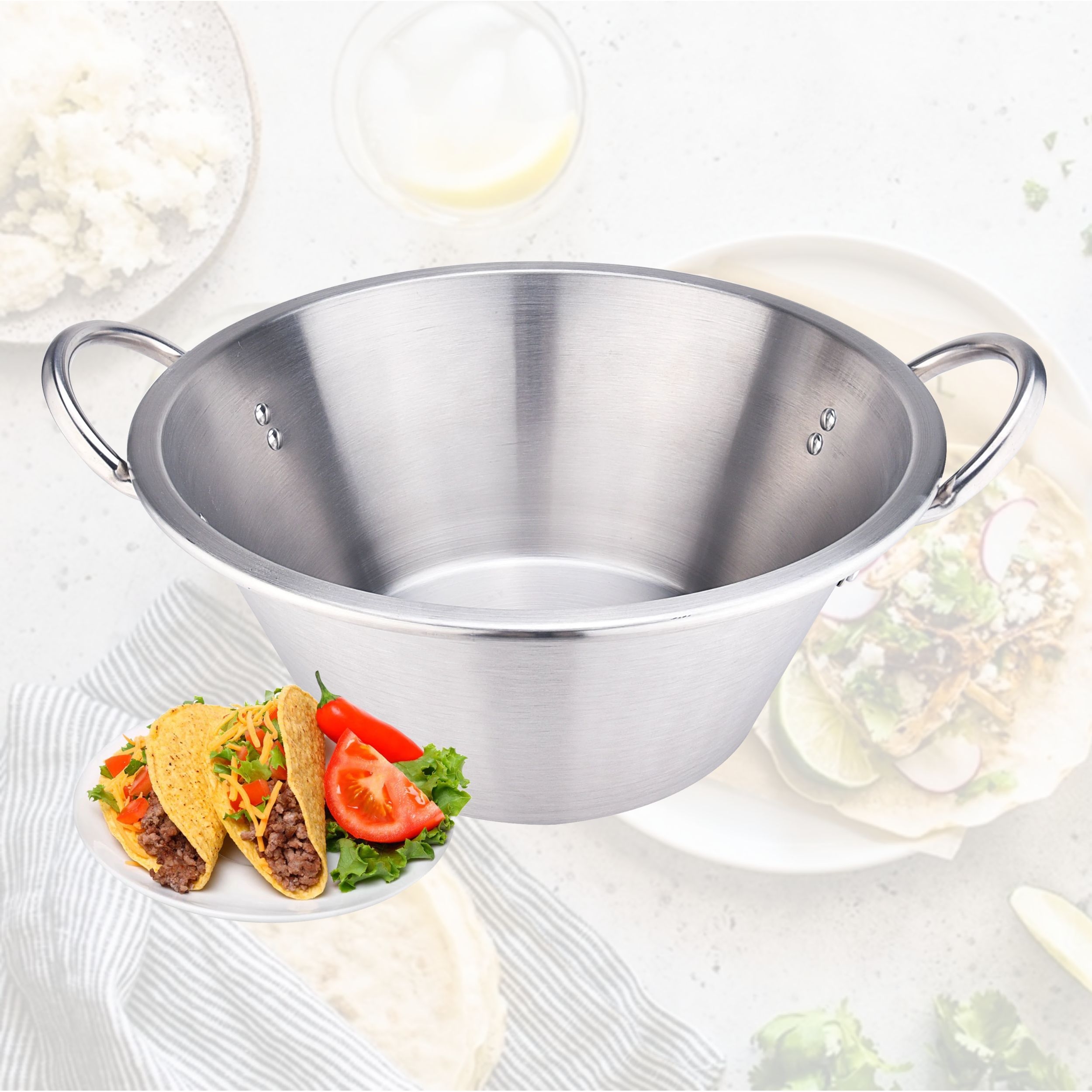 Stainless Steel Phancha para tacos Cazo