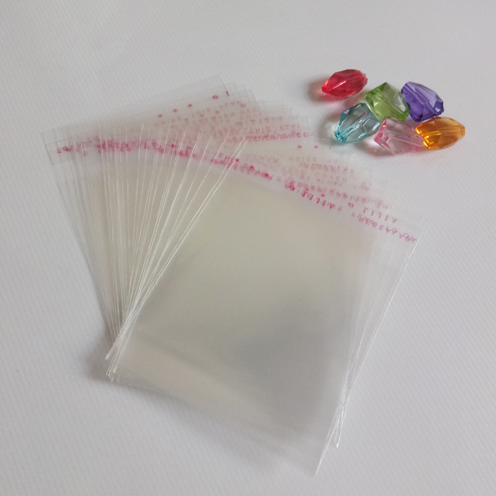 500pcs Transparent Self Adhesive Seal Plastic Bags Jewelry Packaging Bags OPP Poly Self Sealing Clear Cellophane Bag Jewelry Bag