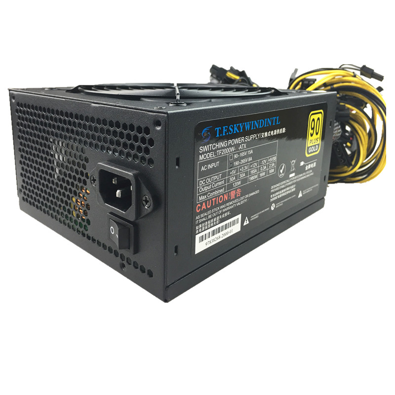 2000W PC Power Supply Computer PSU 2000W ETH ATX Asic Bitcoin Miner Ethereum rx 480 rx 470 rx 570 Mining Power