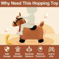iPlay, iLearn Brown Hopping Horse,Inflatable Hopper ,Outdoors Ride On Bouncy Animal Play Toys,Gift for 3, 4, 5 Age Year Old Kids