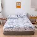 Marble Pattern Sheet Set Mattress Protective Case Fitted Sheet Cover Single Double Queen Size Bedclothes Pillowcase