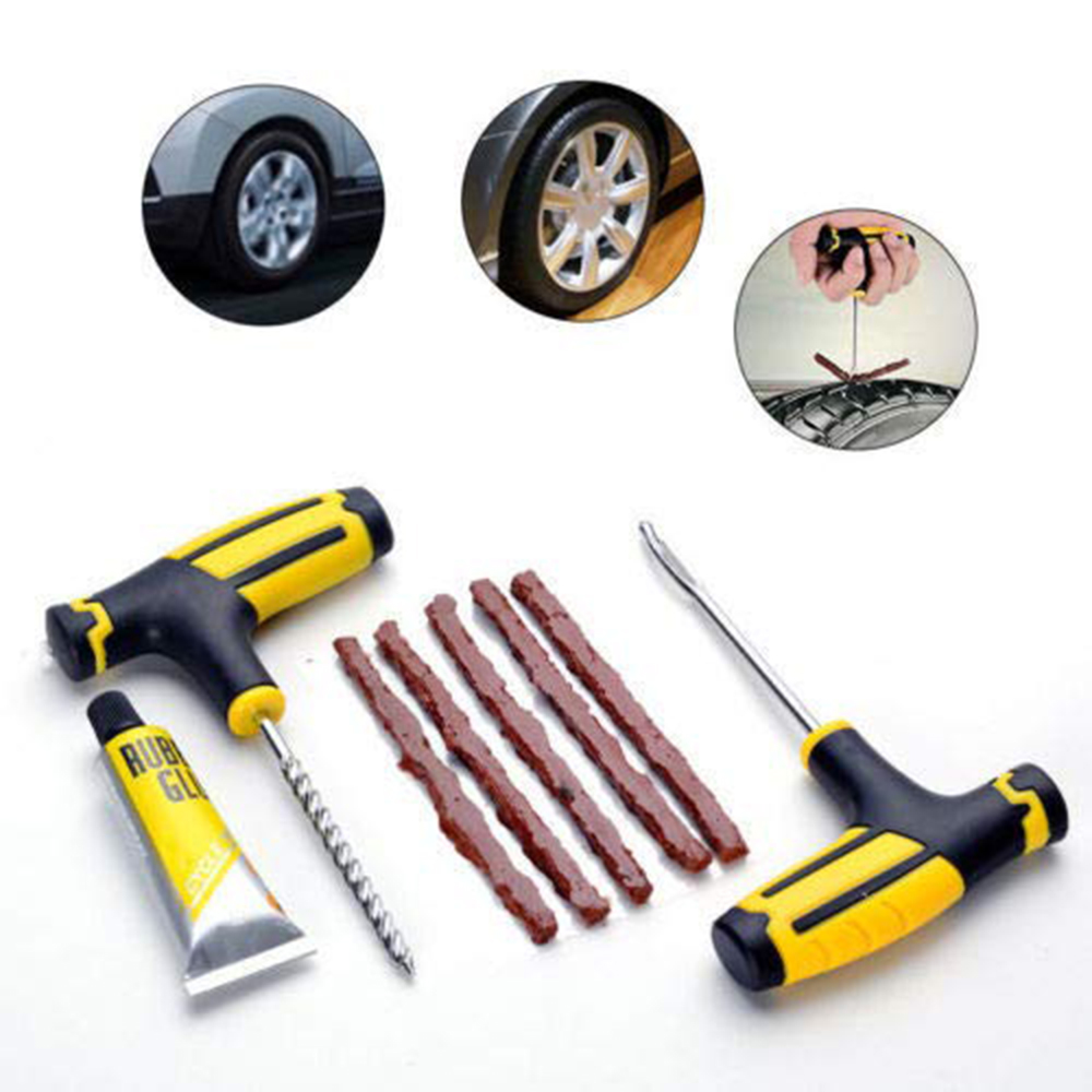 1 Set Professional Car Tire Repair Kit Car Bike Tubeless Tire Tyre Puncture Plug Repair Kit Tool Car Accessories