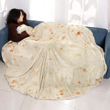 Round Comfort for Burrito Wrap Blanket Soft Children Adults Nap Tortilla blanket Family Car Sofa Quilts food blanket