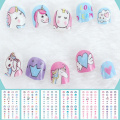 Unicorn Nail Stickers For Kids Cartoon Nail Art Decoration Nail Wraps Cute Elements Manicure Foil Nail Art Stickers Child tattoo