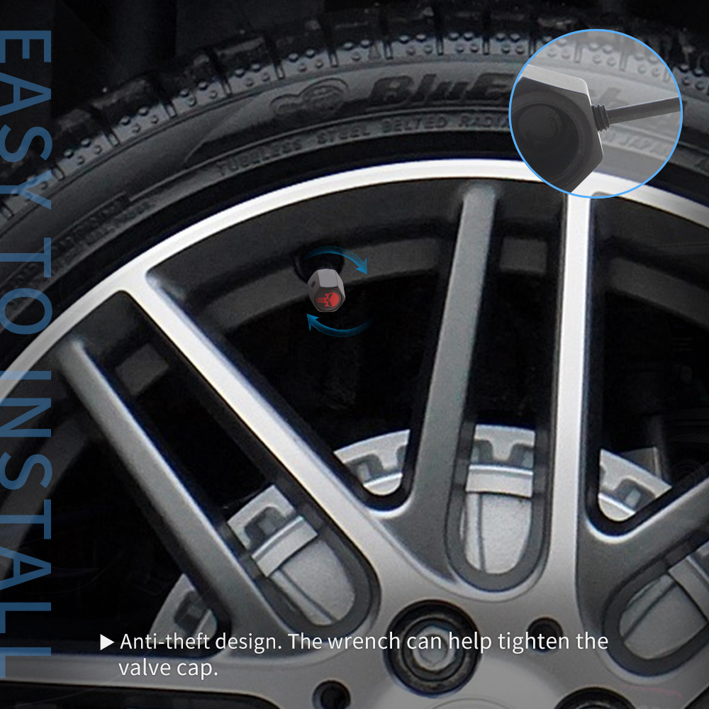 YMEBBRIGHT 4PCS Metal Car Anti-theft Wheel Tires alve Caps Tyre Stem Air Caps Airtight Covers Auto Accessories