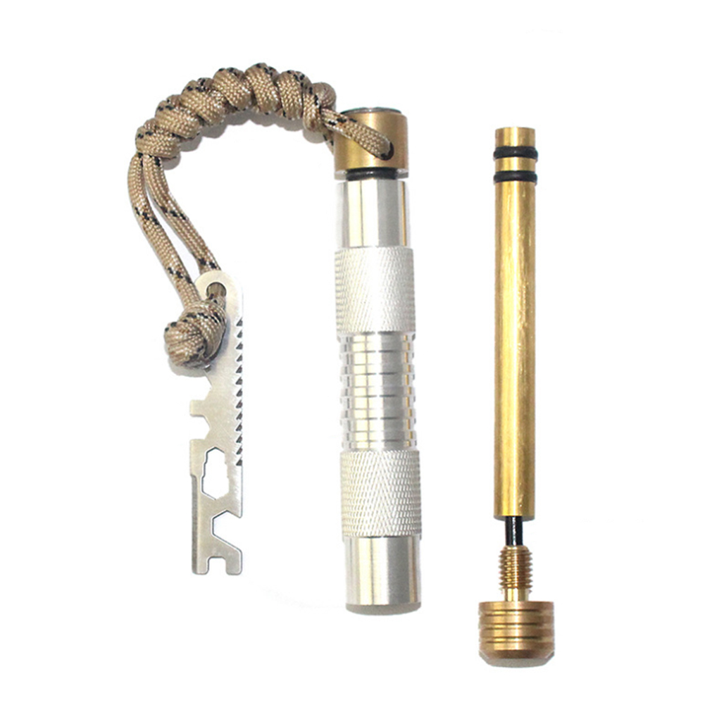 Brass Fire Piston Kit Outdoor Emergency Tools Flame Maker Fire Starter Tube Air compression torch Camping Picnic Outdoor Tools