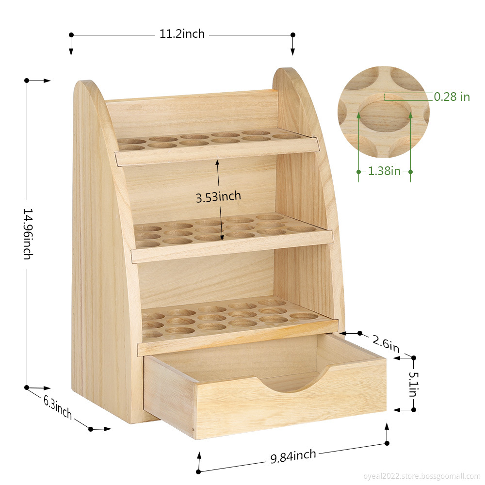 3 Layers Wooden Essential Oil Storage Shelf