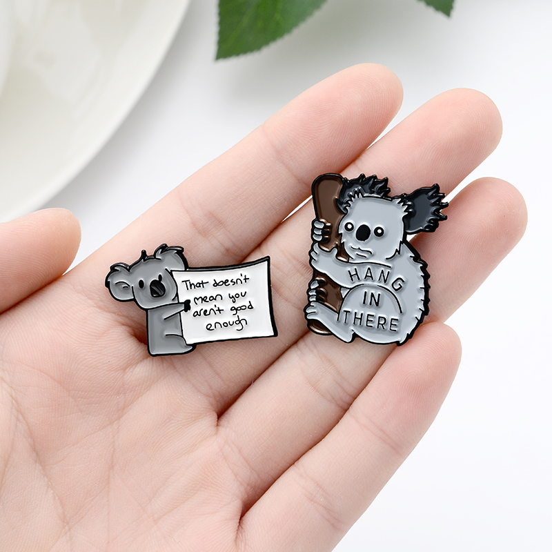 Save my home Enamel Pin Custom Cartoon Koala Bear Tips Brooches Badge for Bag Lapel Pin Buckle Animal Jewelry Gift for Friend