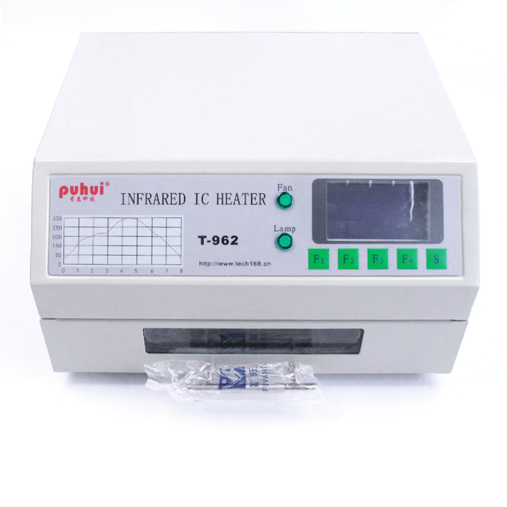 T962 New Version Reflow Solder Oven BGA SMD SMT Rework Sation Reflow Wave Oven PUHUI T-962 Infrared IC Heater With Smoke Channel