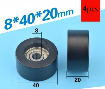 BU0840 638ZZ 608zz coated pa66 nylon inches bearing roller wheel 8x40x20mm U type groove pulley For DIY CNC machine 3d printer
