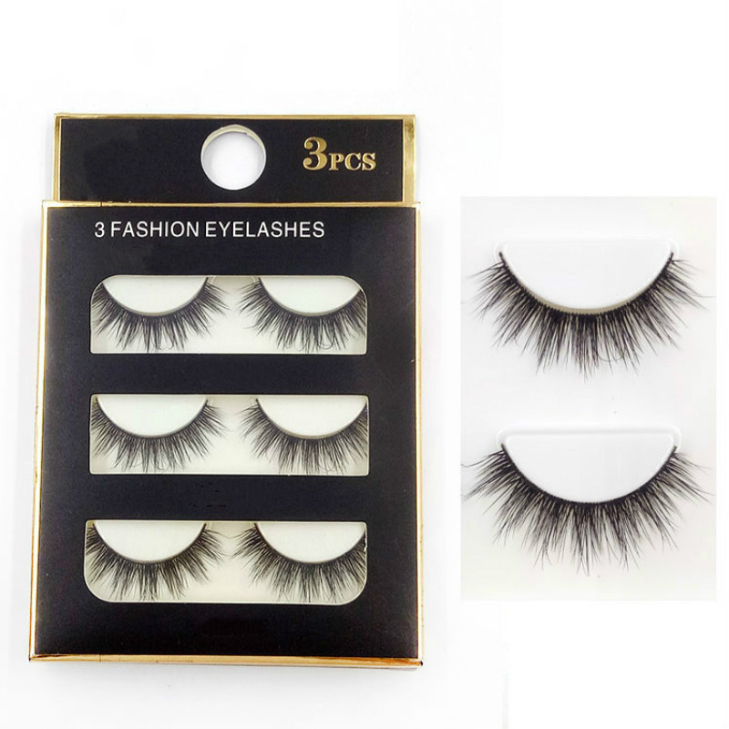 3 Pairs New Handmade Cross False Eyelashes Beauty Makeup Thick Voluminous Messy Fake Eye Lashes Extension Tools