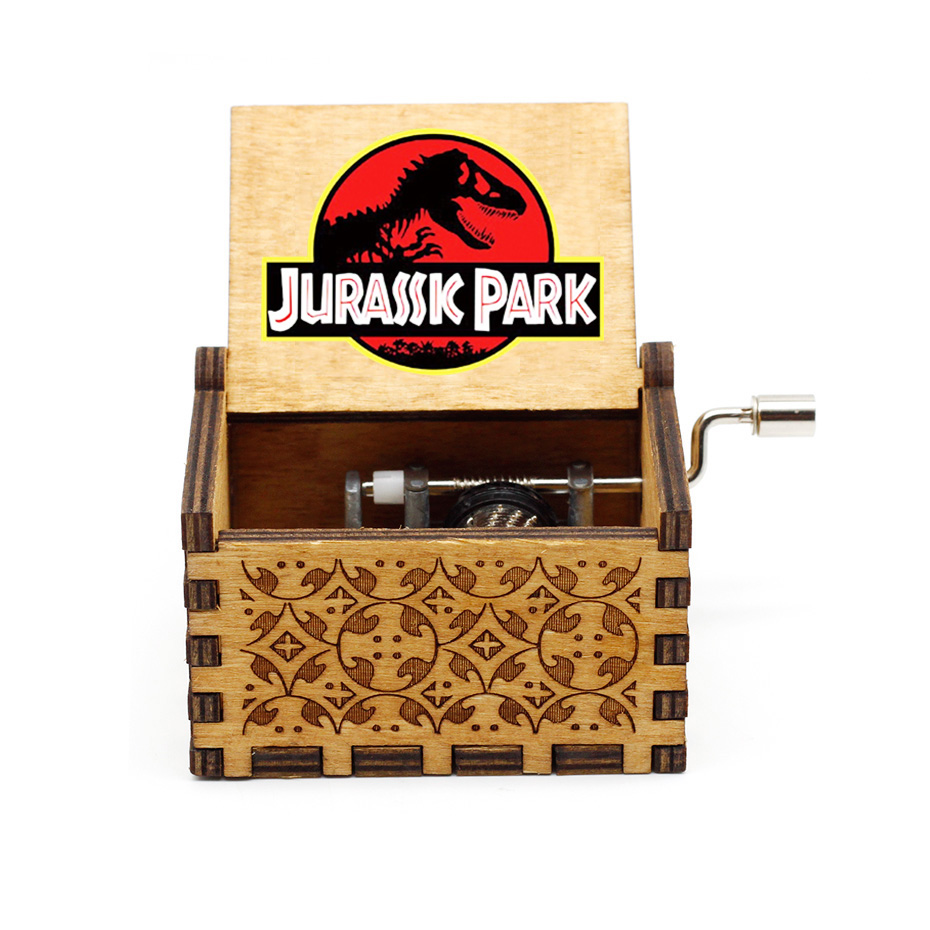 Hot Hand Crank Wooden Music Box Jurassic Park Halloween You Are My Sunshine ,Children Birthday Present Christmas Gift