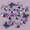 Free Shipping! High Quality 4mm, 6mm, 8mm Butterfly Crystal AB Flat Back Hotfix Rhinestones / Iron On Flat Back Crystals