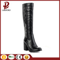 wholesale chunky heel real leather women boots