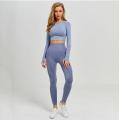 AF Woman Workout Clothes Seamless Yoga Suit Fitness Clothes Gym Set Long Sleeve Top and Leggings Set Women Sports Suits Yoga Set