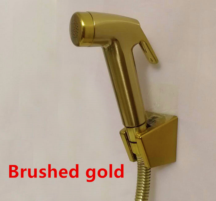 abs Brushed Gold Bidet Bathroom Hand Shower Bidet Toilet Sprayer Hygienic Shower Bidet Tap Wall Mount Bidet Faucet BG809