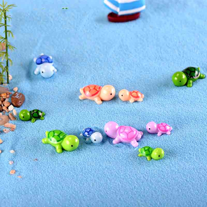 5 Pcs Colorful Mini Turtle DIY Toys Crafts Figure Moss Terrarium Fairy Garden Ornament Landscape Decor Home Decor