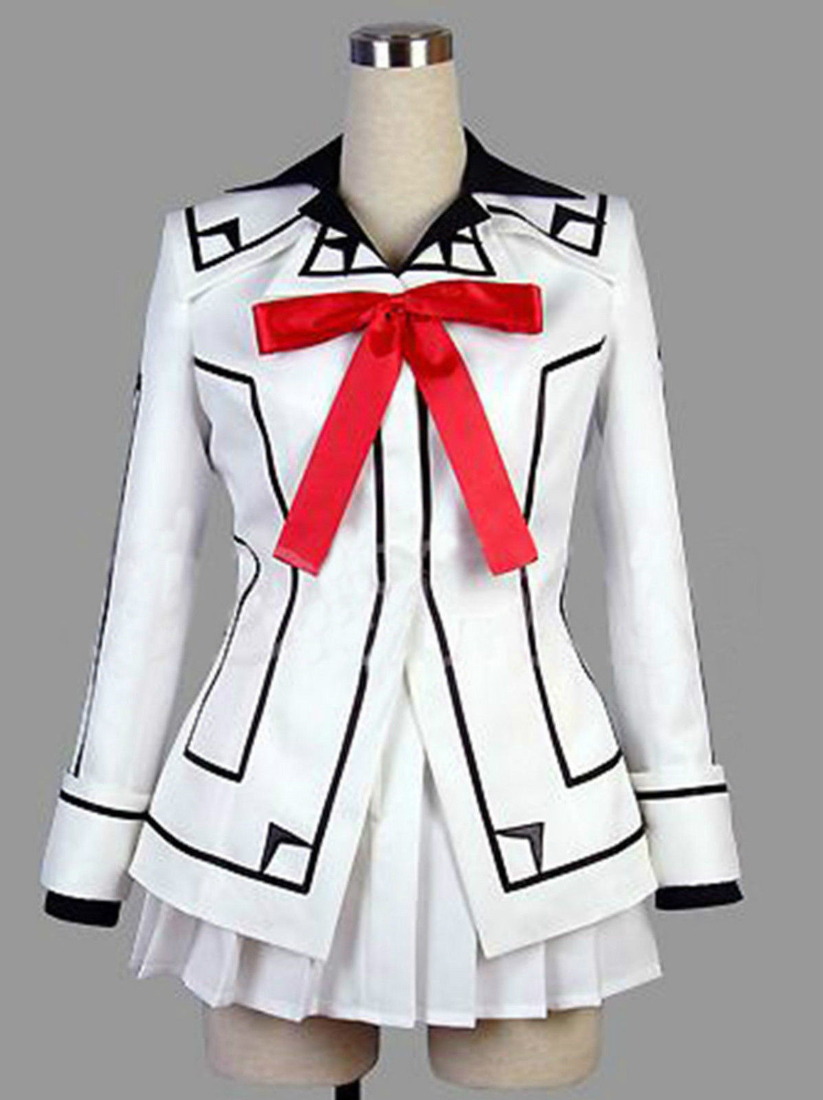 Vampire Knight Cosplay Costume Yuki or Black Womens Cross White Dress uniform