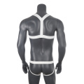 Set Men Body Chest Harness Elastic Shoulder Strap Mesh Thong G String Jockstrap Stage Costume Clubwear Sexy Muscle Bondage