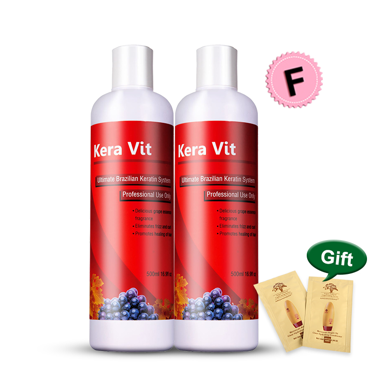 Professional Keravit Brazilian 2pc 500ml Free Formaldehyde Hair Treatment Keratin Repair damaged & straighten hair Set