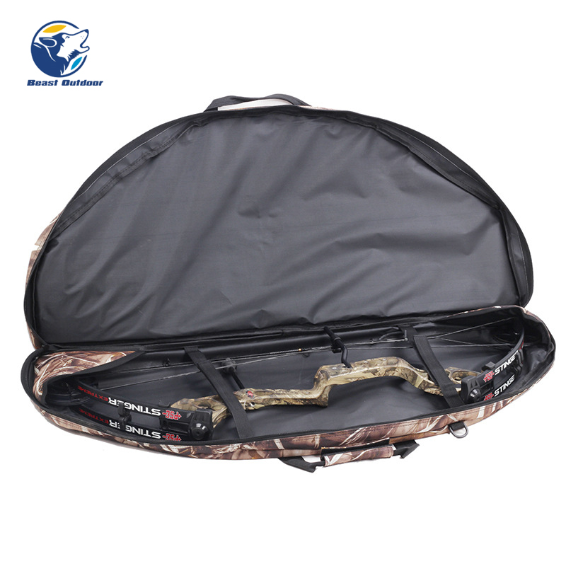 Composite Pulley Bow Archery Hunting Canvas Composite Bow Bag Holder Carrying Case with Arrow Pocket Handle and Belt 115 x 45cm