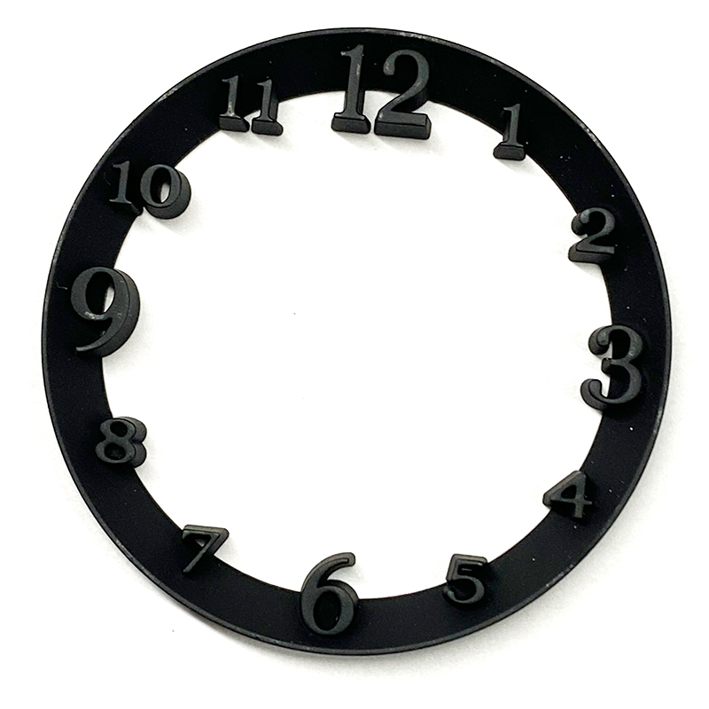 Man's watch dial in central cutout