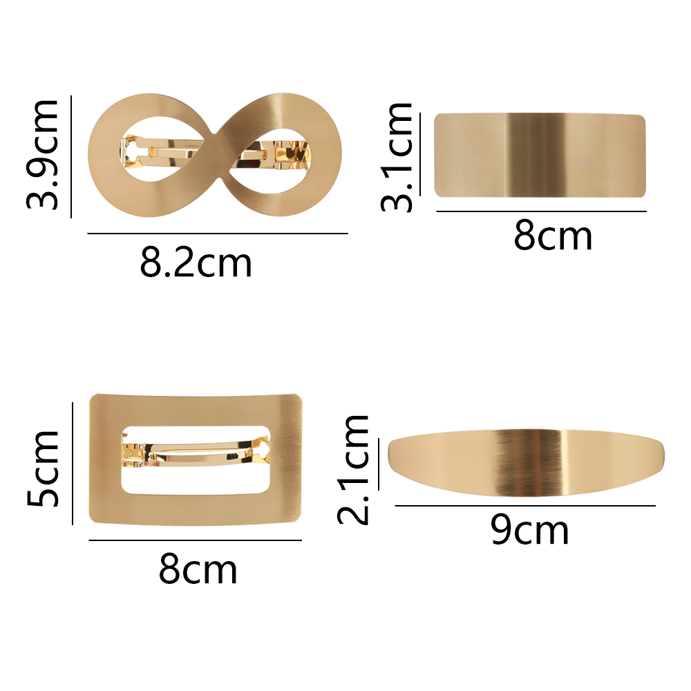 2020 European/American Style Metal Gold Woman Girl Hair Styling Hair Clip Barrettes Lazy Wind Geometry Hair clip Accessories