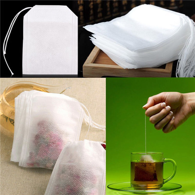 HOT 100Pcs/Lot Teabags Empty Tea Bags With String Heal Seal Filter Paper for Herb Loose Tea Supplies 5.5 x 7CM