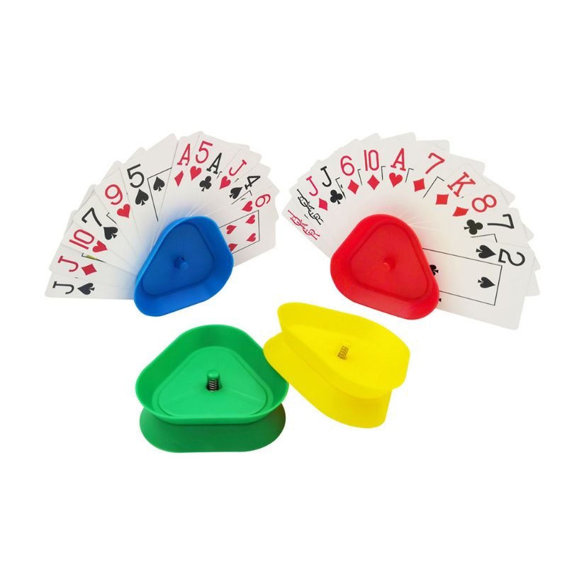 4pcs/set Triangle Shaped Hands-Free Playing Card Holder Board Game Poker Seat H58D