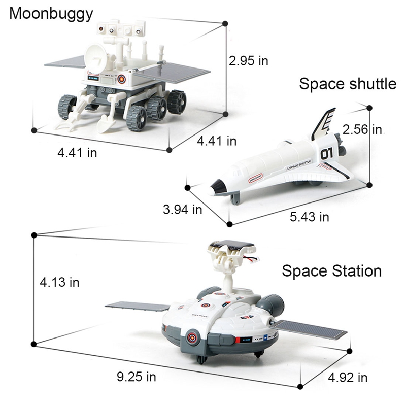 Solar Toy 3 In 1 Power Educational toys Spaceship Lunar Exploration Fleet Diy Transfomation Robot Kits Gift