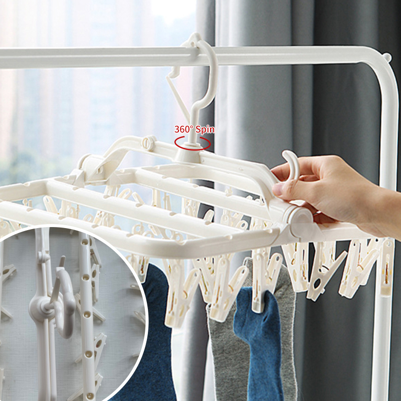Folding Washing Laundry Dryer Underwear Hanging Rack Hanger In/Outdoor Multifunctional Flexible Socks Home Storage