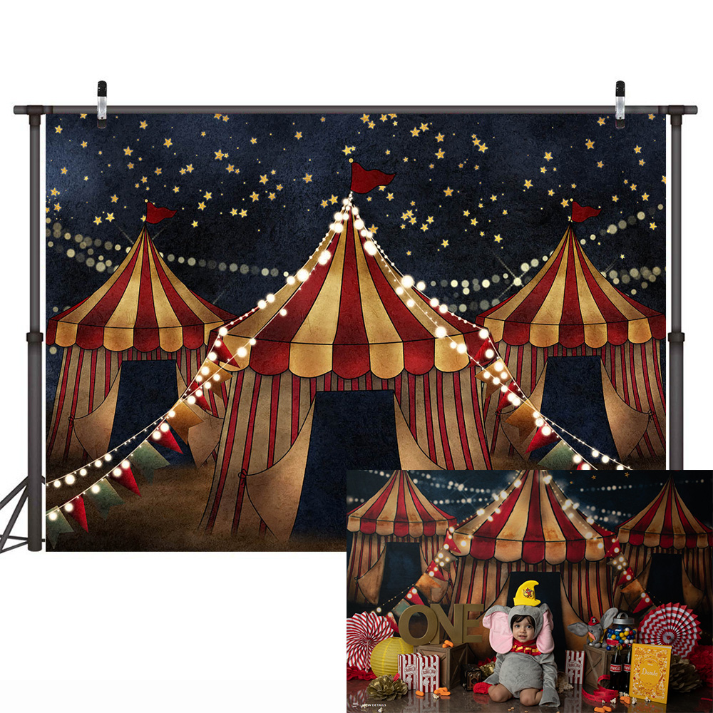 Circus Theme Birthday Party Backdrop Newborn Children Portrait Photography Background Circus Carnival Baby Shower Photocall Prop