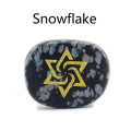 25mm Natural Stone Amethyst Religious Jewelry Accessories Raelian Symbol Logo Crafts God Yellow Star Spiral Symbol Decoration