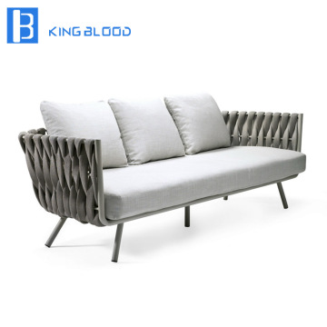 outdoor woven furniture for hotel metal rope garden sofa chair