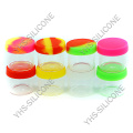 100pcs Non-Stick Glass Jars Wax Container 6ml Jars Dry Concentrate Container wax jar glass Bottle with silicone lid